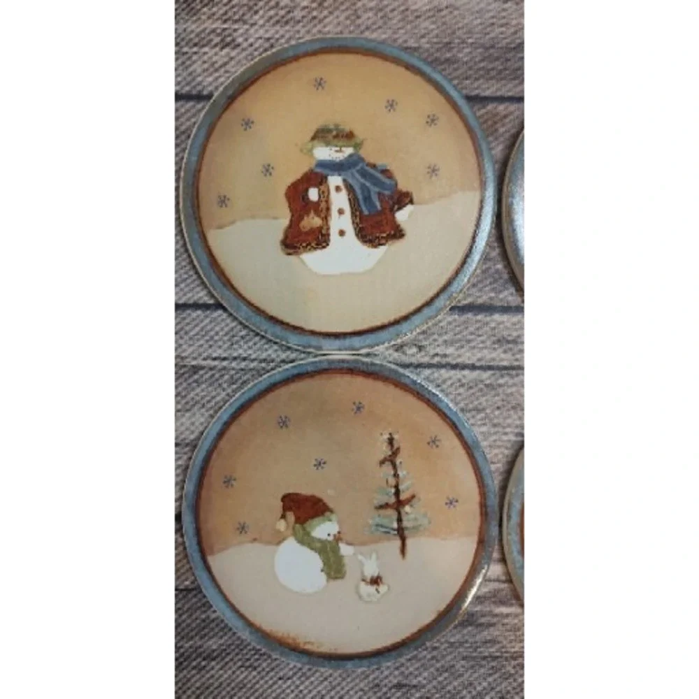 St Nicholas Square Forest Friends Snowman Set Of 4 Drink Coasters With Box A13